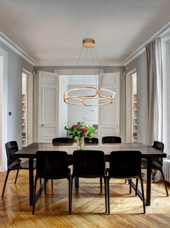 Lustra LED dimabila rotunda lux aur roz/crom Githa Ø 47/60/80 cm, metal, inaltime reglabila, 786645 - Schuller [20]