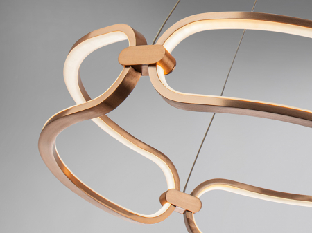 Lustra LED dimabila rotunda lux aur roz/crom Githa Ø 47/60/80 cm, metal, inaltime reglabila, 786645 - Schuller [21]