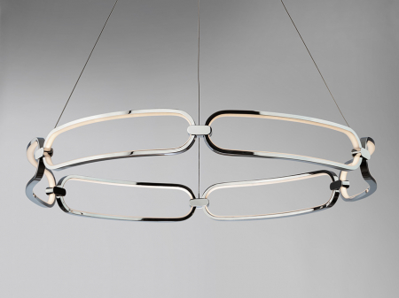 Lustra LED dimabila rotunda lux aur roz/crom Githa Ø 47/60/80 cm, metal, inaltime reglabila, 786645 - Schuller [30]