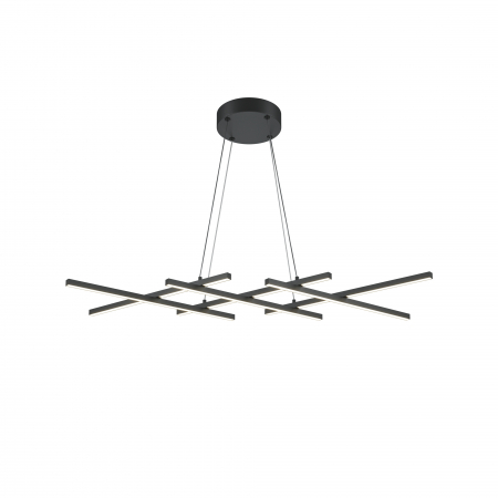 Lustre - Lustra LED Halo MOD244PL-L50BK, 40W, 800lm, lumina calda+neutra, IP20, neagra, Maytoni