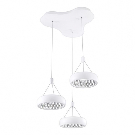 Promotii - Lustra LED lux alba Leona, Ø 45 cm, 3 pendule, din metal si cristal, 17320201 - Novaluce