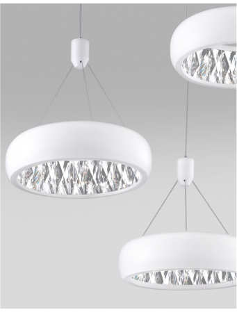 Lustra LED lux alba Leona, Ø 45 cm, 3 pendule, din metal si cristal, 17320201 - Novaluce [1]