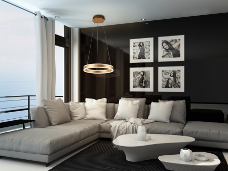 Lustra LED lux rotunda aurie/argintie Linet, Ø 50 cm, metal, inaltime reglabila, 831940 - Schuller [3]