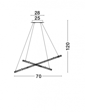 Lustra LED lux rotunda Katinca, 2 inele ajustabile din metal si cristale, Ø 70 cm, 9172518 - Novaluce [4]