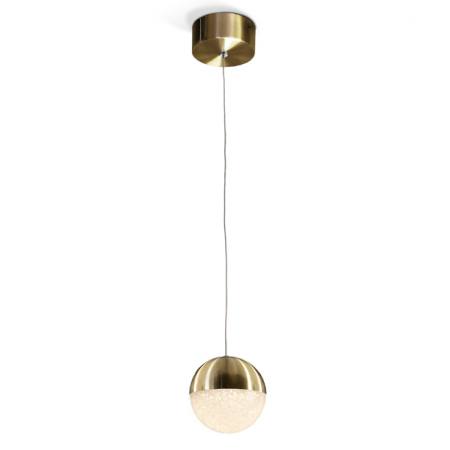 Lustre - Lustra LED lux sfera aurie/crom Dalos, Ø 12 cm, policarbonat si metal, inaltime reglabila, 793429 - Schuller