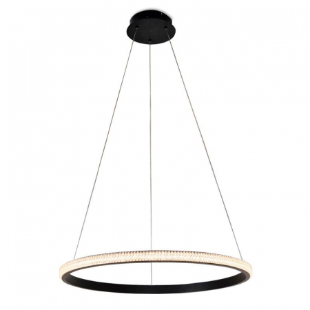 Lustre - Lustra LED premium rotunda neagra Santia, Ø 61 cm, metal si elemente acrilice, inaltime reglabila, 717526 - Schuller