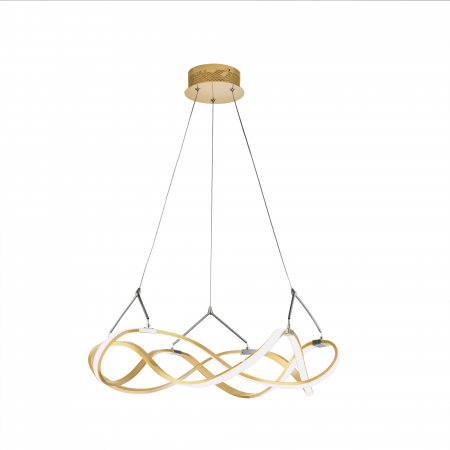 Lustre - Lustra LED rotunda lux aur roz Cosete Ø 53 cm, metal, inaltime reglabila, 763712 - Schuller
