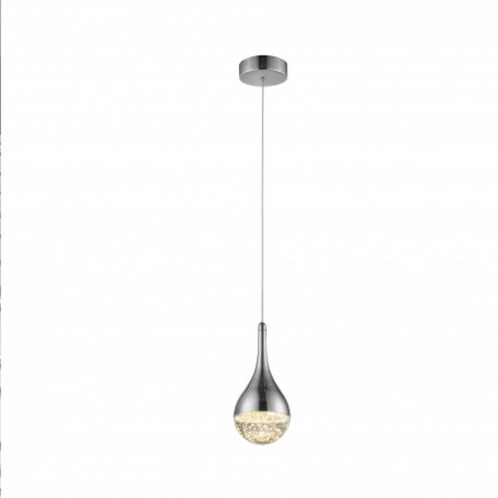 Lustre - Lustra LED tip pendul crom Jengo Ø 10 cm aspect picatura metal-sticla cu bule decorative, inaltime ajustabila, 773106 - Schuller