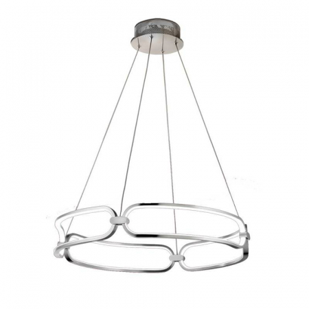Lustre - Lustra LED rotunda lux crom Githa Ø 60 cm, metal, inaltime reglabila, 786831 - Schuller
