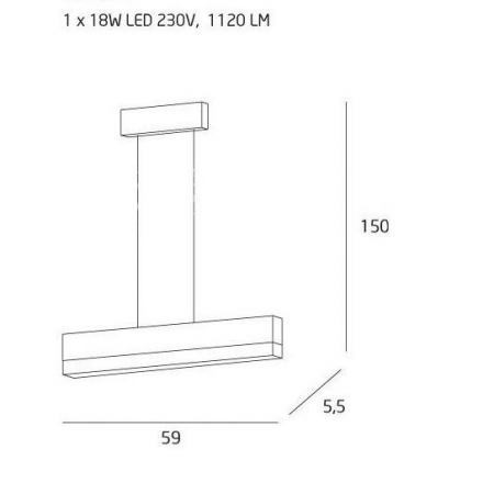 Lustra liniara alba iluminare LED Vilen 59x5,5 cm, metal/acril, P0154 - Maxlight [3]