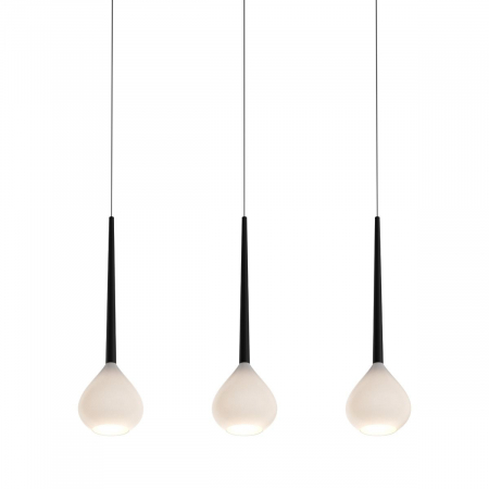 Lustra liniara alba LIBRA cu 3 pendule, inaltime reglabila, metal/sticla, 003064-001048 - Zumaline [2]
