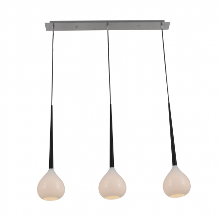 Lustre - Lustra liniara alba LIBRA cu 3 pendule, inaltime reglabila, metal/sticla, 003064-001048 - Zumaline