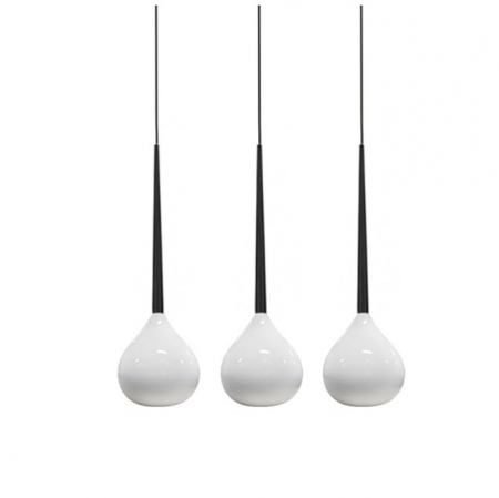 Lustra liniara cu 3 pendule alba/neagra/rosie finisaj lucios Advey 75 cm, design modern, suport metalic negru, AZ 1065 - Azzardo [1]