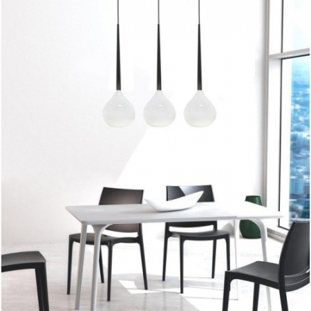 Lustra liniara cu 3 pendule alba/neagra/rosie finisaj lucios Advey 75 cm, design modern, suport metalic negru, AZ 1065 - Azzardo [2]