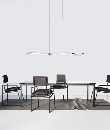 Lustra liniara crom LED ondulata Enora 105 cm, design modern, 81002002 - Novaluce [1]