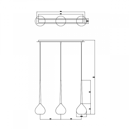 Lustra liniara crom LIBRA cu 3 pendule, inaltime reglabila, metal/sticla, 003064-001772 - Zumaline [3]