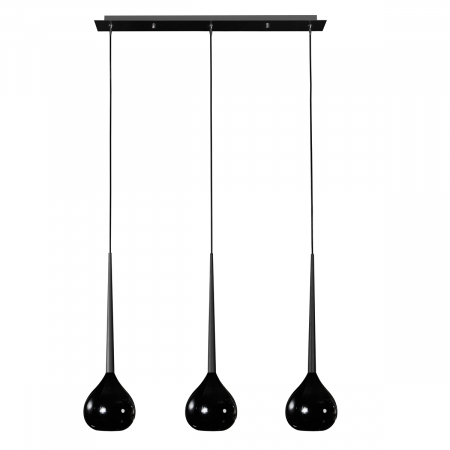 Lustra liniara cu 3 pendule alba/neagra/rosie finisaj lucios Advey 75 cm, design modern, suport metalic negru, AZ 1065 - Azzardo [4]