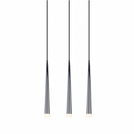 Lustra liniara cu 3 pendule LED forma con negru/alb/crom Culh 55 cm, design modern, metal, AZ 0133 - Azzardo [0]