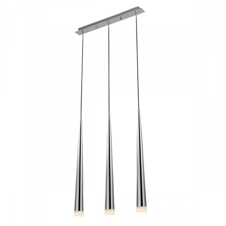 Lustra liniara cu 3 pendule LED forma con negru/alb/crom Culh 55 cm, design modern, metal, AZ 0133 - Azzardo [2]
