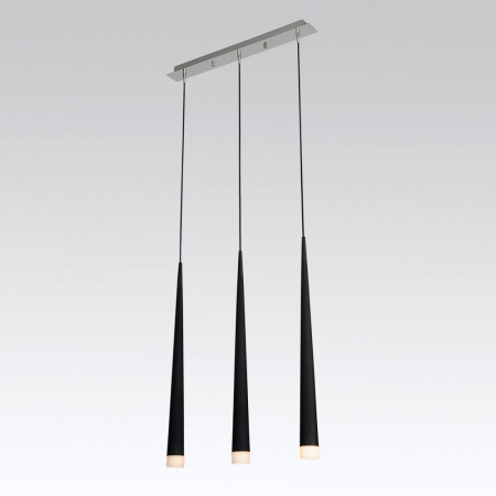 Lustra liniara cu 3 pendule LED forma con negru/alb/crom Culh 55 cm, design modern, metal, AZ 0133 - Azzardo [4]