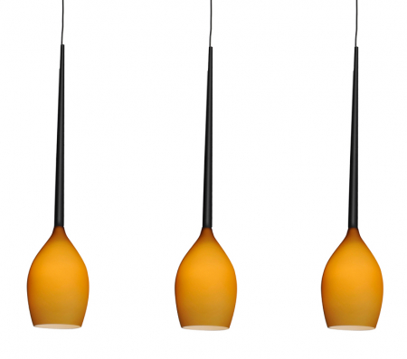Lustra liniara cu 3 pendule suspendate Garnet Line 78 cm, diverse culori, detaliu metalic negru, AZ 2320 - Azzardo [7]