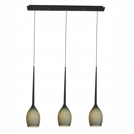 Lustra liniara cu 3 pendule suspendate Garnet Line 78 cm, diverse culori, detaliu metalic negru, AZ 2320 - Azzardo [9]