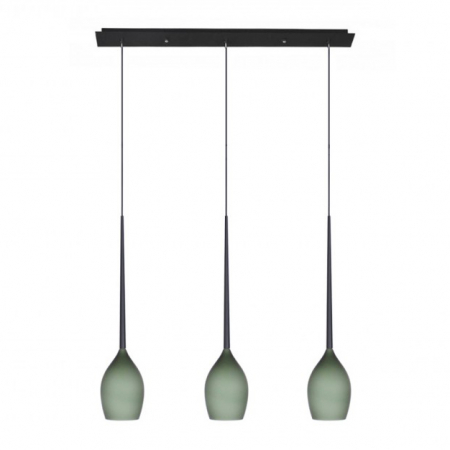 Lustra liniara cu 3 pendule suspendate Garnet Line 78 cm, diverse culori, detaliu metalic negru, AZ 2320 - Azzardo [8]