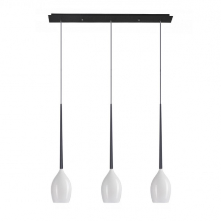 Lustre - Lustra liniara cu 3 pendule suspendate Garnet Line 78 cm, diverse culori, detaliu metalic negru, AZ 2320 - Azzardo