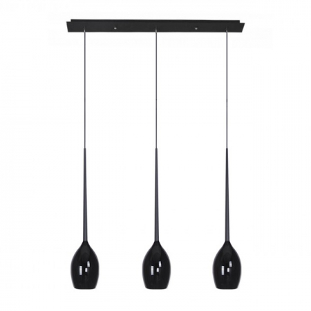 Lustra liniara cu 3 pendule suspendate Garnet Line 78 cm, diverse culori, detaliu metalic negru, AZ 2320 - Azzardo [4]