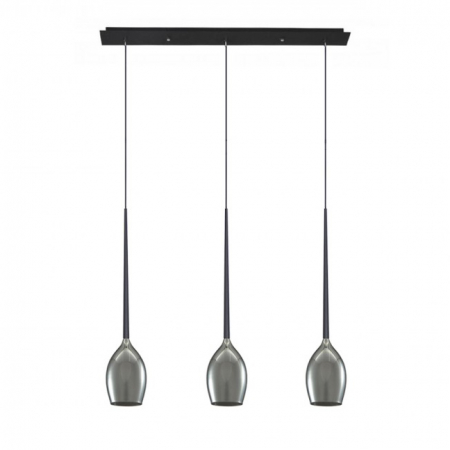 Lustra liniara cu 3 pendule suspendate Garnet Line 78 cm, diverse culori, detaliu metalic negru, AZ 2320 - Azzardo [11]