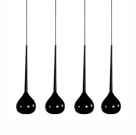 Lustra liniara cu 4 pendule alba/neagra/rosie finisaj lucios Advey 85 cm, design modern, suport metalic negru, AZ 1068 - Azzardo [1]