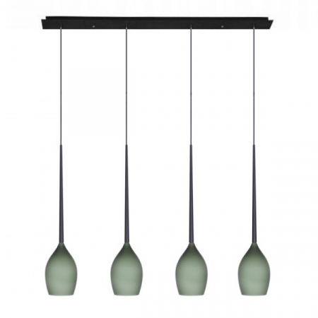 Lustra liniara cu 4 pendule suspendate Garnet Line 107 cm, diverse culori, detaliu metalic negru, AZ 0101 - Azzardo [9]