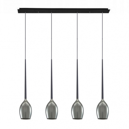 Lustra liniara cu 4 pendule suspendate Garnet Line 107 cm, diverse culori, detaliu metalic negru, AZ 0101 - Azzardo [11]