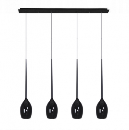 Lustra liniara cu 4 pendule suspendate Garnet Line 107 cm, diverse culori, detaliu metalic negru, AZ 0101 - Azzardo [5]