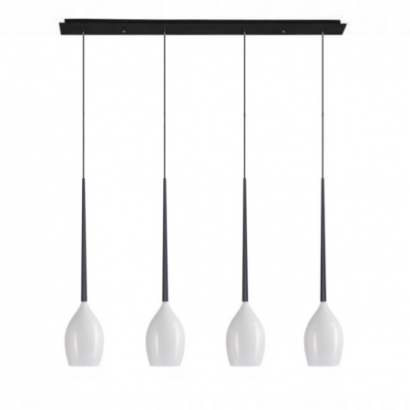Lustre - Lustra liniara cu 4 pendule suspendate Garnet Line 107 cm, diverse culori, detaliu metalic negru, AZ 0101 - Azzardo