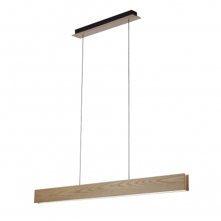 Lustre - Lustra liniara dimabila LED din lemn natural exotic Eslem 120 cm, design modern scandinav, AZ 2700 - Azzardo