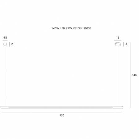 Lustra liniara diverse finisaje LED Tonia 150 cm, metal/acril, inaltime reglabila, P0358 - Maxlight [1]