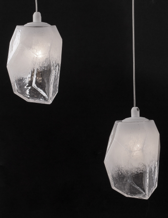 Lustra liniara Ice 80 cm cu 5 pendule forma cub gheata, 5xG9, sticla gradient, 9260235 - Novaluce [4]