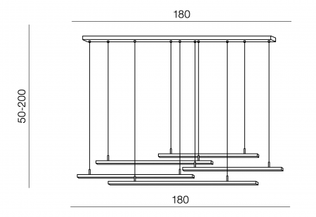 Lustra liniara LED dimabila alba/neagra Line 180 cm, inaltime reglabila, AZ 3185 - Azzardo [3]