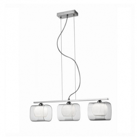 Lustre - Lustra liniara Mayu 60 cm cu 3 becuri, alb/sticla transparenta, AZ 0484 - Azzardo