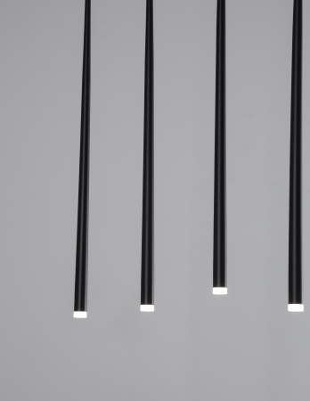 Lustra liniara neagra cu 7 pendule LED Izolda 90 cm, design modern, 9601007 - Novaluce [4]
