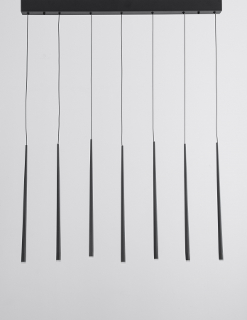 Lustra liniara neagra cu 7 pendule LED Izolda 90 cm, design modern, 9601007 - Novaluce [3]