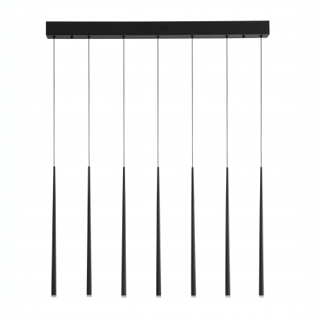 Lustre - Lustra liniara neagra cu 7 pendule LED Izolda 90 cm, design modern, 9601007 - Novaluce