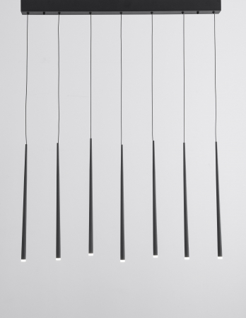 Lustra liniara neagra cu 7 pendule LED Izolda 90 cm, design modern, 9601007 - Novaluce [2]