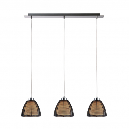 Lustre - Lustra liniara neagra PICO cu 3 pendule, inaltime reglabila, metal/sticla, 003064-001994 - Zumaline