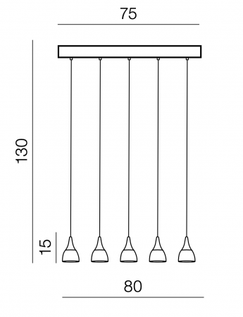 Lustra liniara pendul LED alba/neagra Londyn 80 cm 5 becuri, abajur acril transparent/aluminiu, AZ 2848 - Azzardo [3]