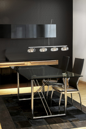 Lustra liniara tip pendul Felix 4, acril/metal cromat, design modern, AZ 0493 - Azzardo [1]