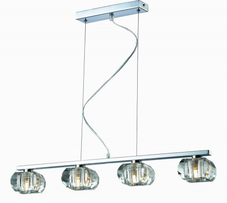 Lustre - Lustra liniara tip pendul Felix 4, acril/metal cromat, design modern, AZ 0493 - Azzardo