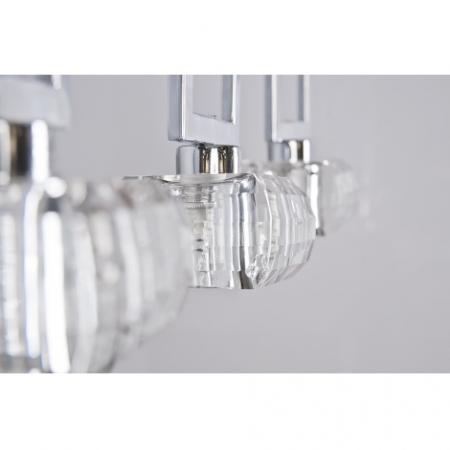 Lustra liniara tip pendul Felix 4A, acril/metal cromat, design modern, AZ 0494 - Azzardo [1]