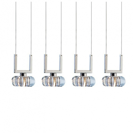 Lustre - Lustra liniara tip pendul Felix 4A, acril/metal cromat, design modern, AZ 0494 - Azzardo